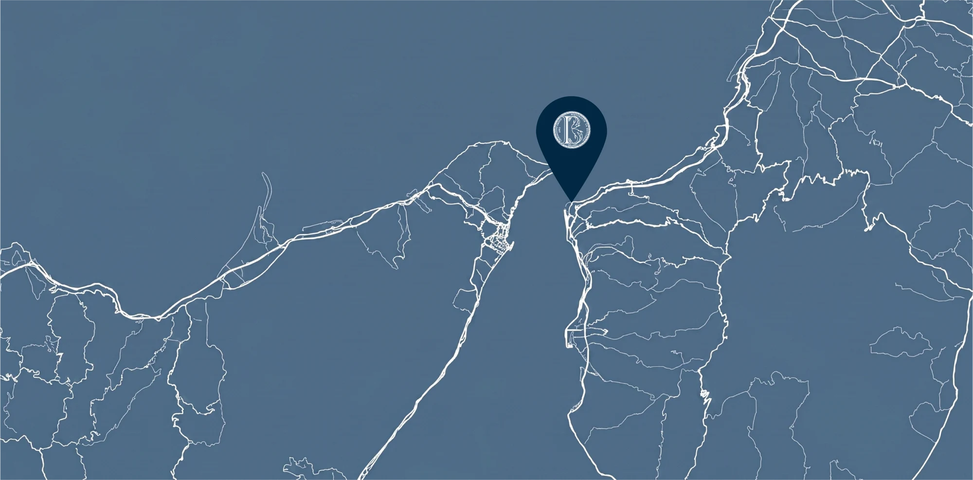 Mappa dello Stretto — posizione del ristorante a Cannitello