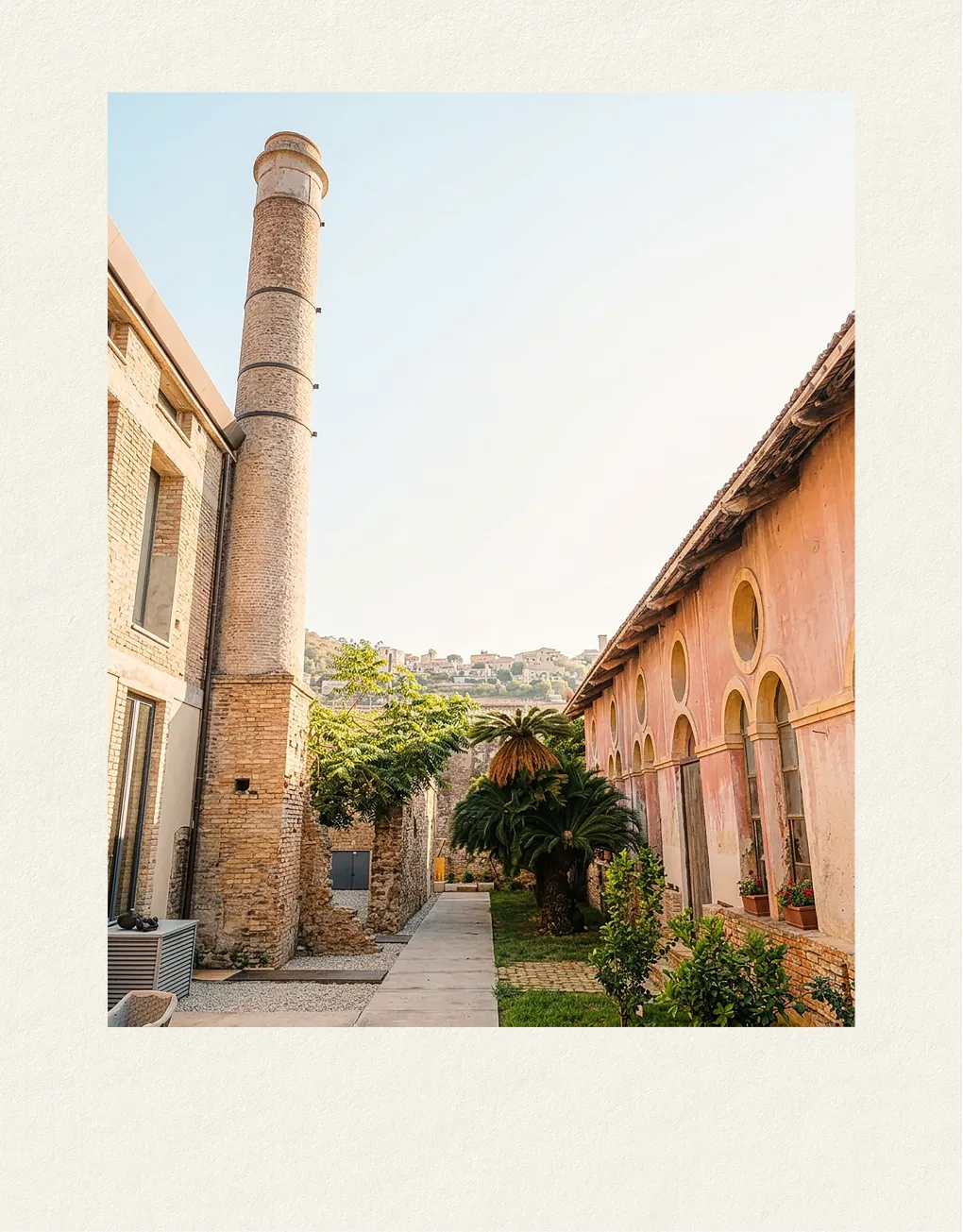La Filanda Cogliandro: il cortile e la ciminiera